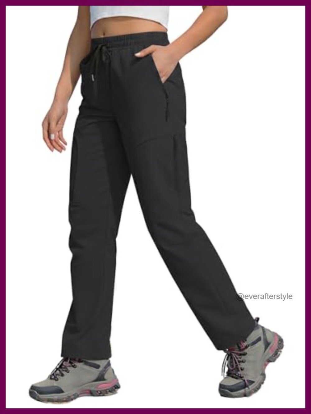 Women's UPF 50+ Hiking Cargo Pants Quick Dry Water Resistant Zipper Pockets
